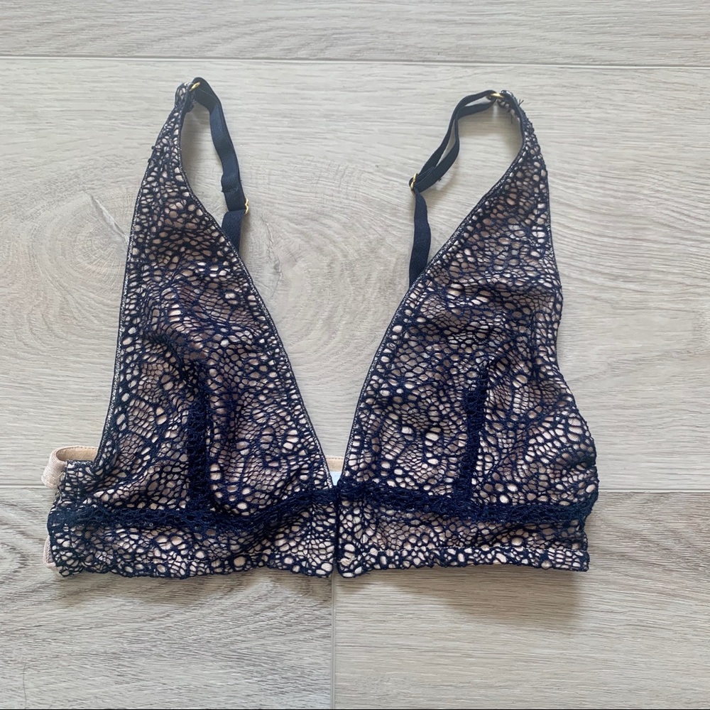 Nude/ Blue bralette